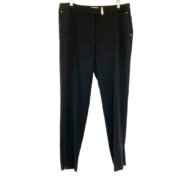 Tahari black trousers with gold accents, with narrow leg opening, medium rise - Picture 3 of 14